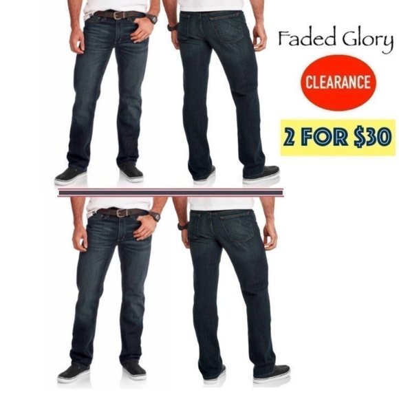 Faded Glory Other - Faded Glory Straight-Fit Men's Jeans Pack of 2